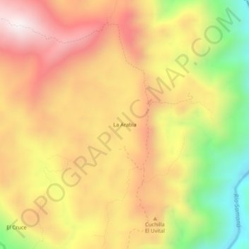 Carte topographique La Arabia, altitude, relief