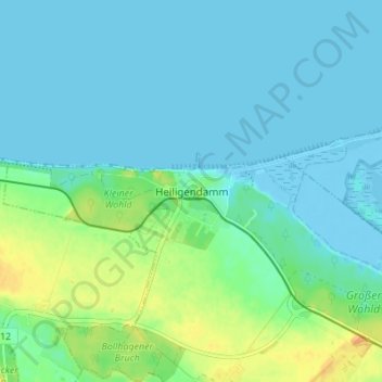 Carte topographique Heiligendamm, altitude, relief
