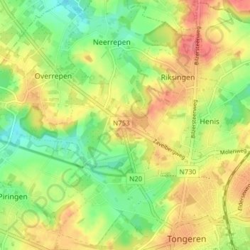 Carte topographique Zavelberg, altitude, relief