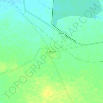 Carte topographique Bantwa, altitude, relief