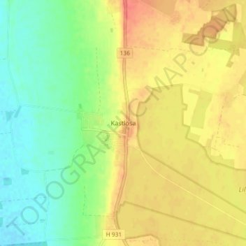 Carte topographique Kastlösa, altitude, relief