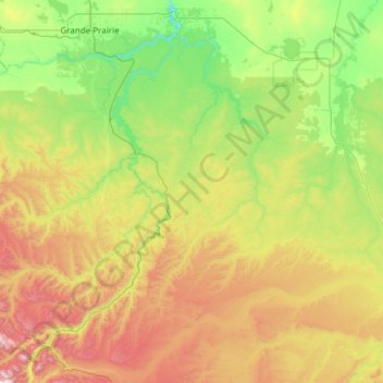 Carte topographique Greenview, altitude, relief