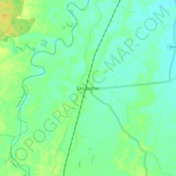 Carte topographique Sarupathar, altitude, relief