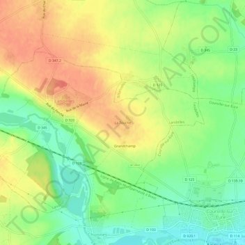 Carte topographique La Touche, altitude, relief