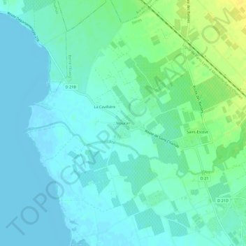 Carte topographique Mauran, altitude, relief