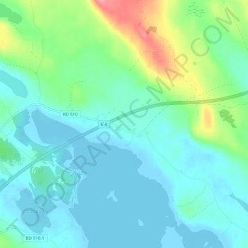 Carte topographique Småland, altitude, relief