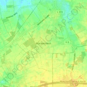 Carte topographique Mackenstein, altitude, relief