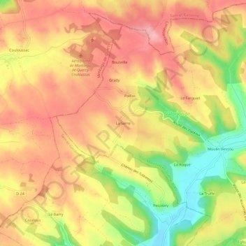 Carte topographique La Serre, altitude, relief