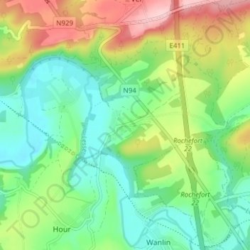 Carte topographique Hérock, altitude, relief