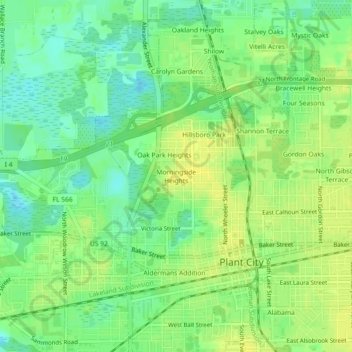 Carte topographique Morningside Heights, altitude, relief