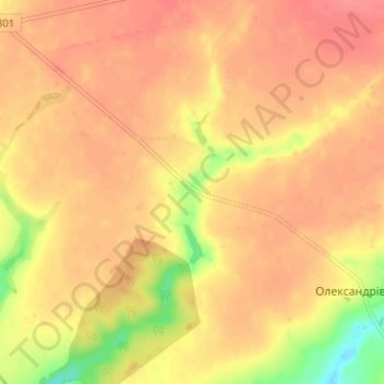 Carte topographique Novosilske, altitude, relief