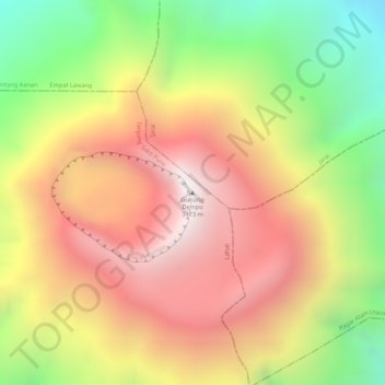 Carte topographique Mount Dempo, altitude, relief