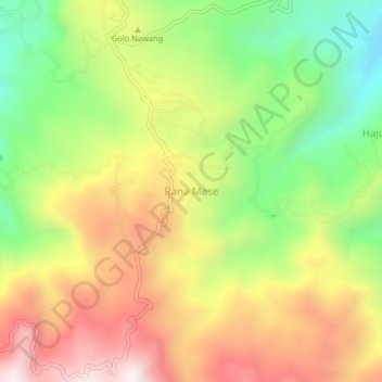 Carte topographique Rana Mese, altitude, relief