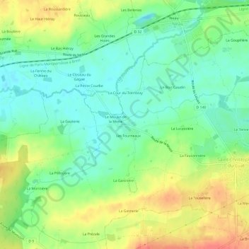 Carte topographique La Motte, altitude, relief
