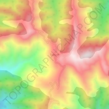 Carte topographique Sabual, altitude, relief