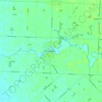 Carte topographique Dresden, altitude, relief