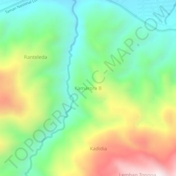 Carte topographique Kamarora B, altitude, relief