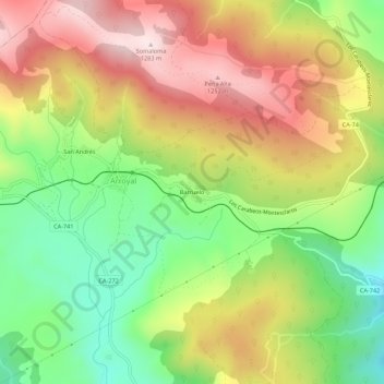 Carte topographique Barruelo, altitude, relief