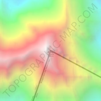 Carte topographique Mount Augusta, altitude, relief