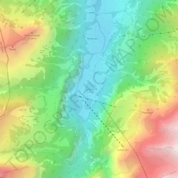 Carte topographique Tierfed, altitude, relief