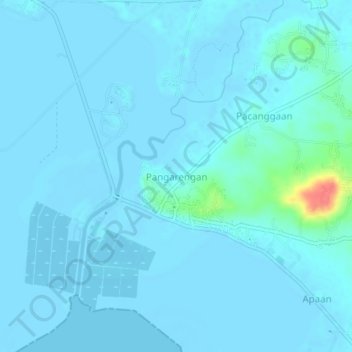 Carte topographique Pangarengan, altitude, relief