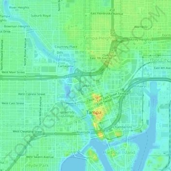 Carte topographique Clarkes, altitude, relief