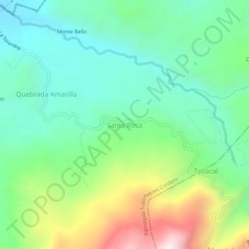 Carte topographique Santa Rosa, altitude, relief