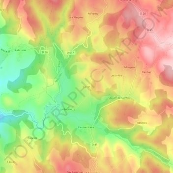Carte topographique Canet, altitude, relief
