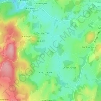 Carte topographique Bagnole, altitude, relief