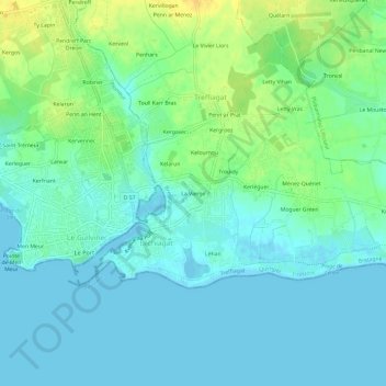 Carte topographique La Vierge, altitude, relief