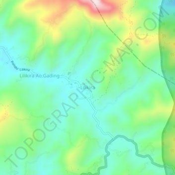 Carte topographique Lilikira, altitude, relief