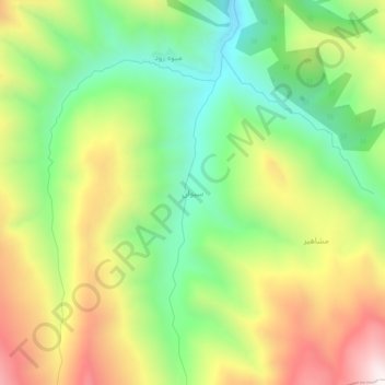Carte topographique سیوان, altitude, relief