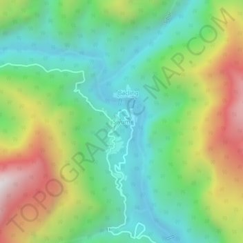 Carte topographique Siyum, altitude, relief