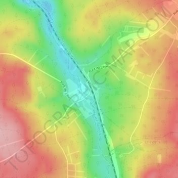 Carte topographique Pont de Libin, altitude, relief