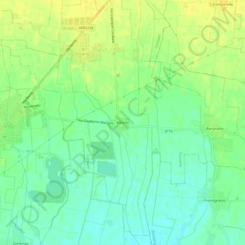 Carte topographique Meano, altitude, relief