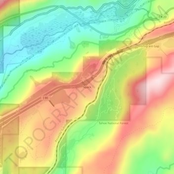 Carte topographique Nyack, altitude, relief