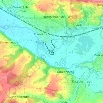 Carte topographique Pölz, altitude, relief