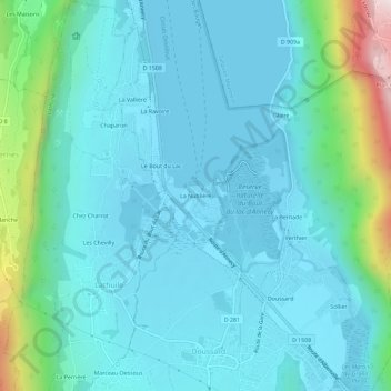 Carte topographique La Nublière, altitude, relief