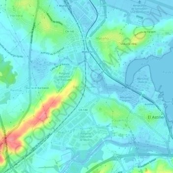 Carte topographique Boo de Guarnizo, altitude, relief
