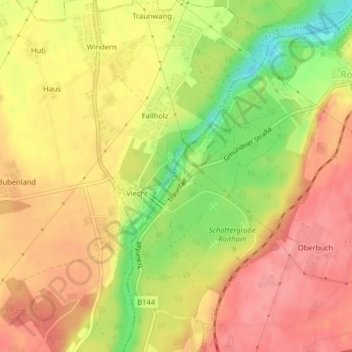 Carte topographique Traunfall, altitude, relief
