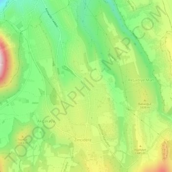 Carte topographique Erciyes, altitude, relief