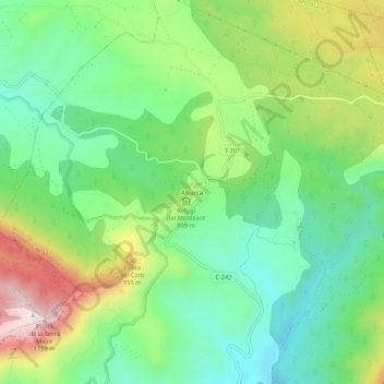 Carte topographique Albarca, altitude, relief