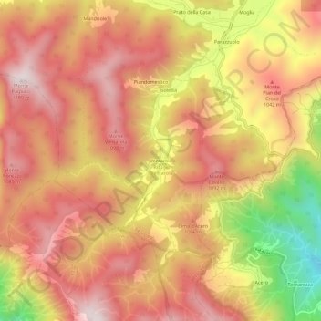 Carte topographique Ventarola, altitude, relief