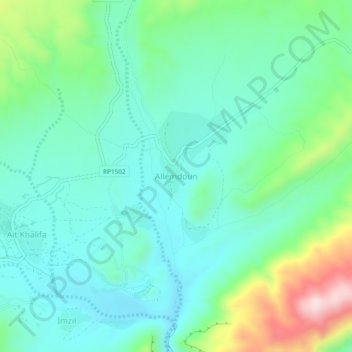 Carte topographique Allemdoun, altitude, relief