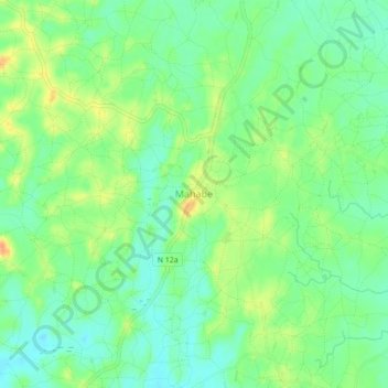 Carte topographique Mahabe, altitude, relief