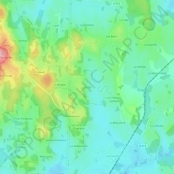 Carte topographique La Côte, altitude, relief