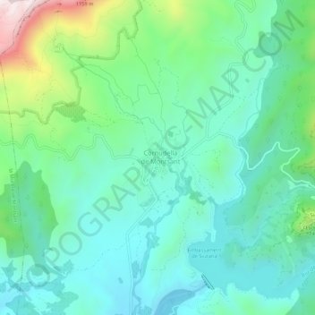 Carte topographique Cornudella de Montsant, altitude, relief
