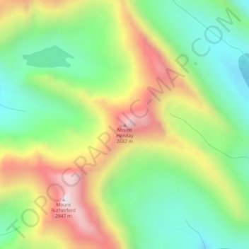 Carte topographique Mount Henday, altitude, relief