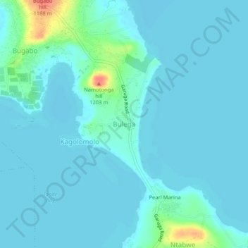 Carte topographique Bulega, altitude, relief
