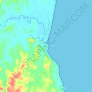 Carte topographique Manambolosy, altitude, relief